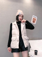 DG827休闲时尚丝绒大口袋立领百分百羽绒马甲，女装马夹，L·H·X