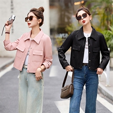 2026年春季新款女装女士精品皮衣，女装皮衣，自然秀