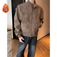 冬季复古扎染立领拼接棉衣外套加绒加厚上衣男5D1182-TP70不，男装棉衣，电商A102