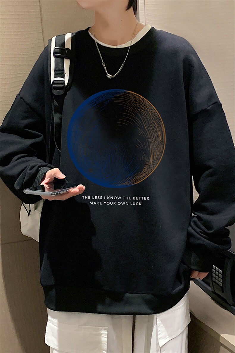 S6330-P28秋季圆领卫衣男大码韩版宽松长袖外套,男装卫衣,电商A040