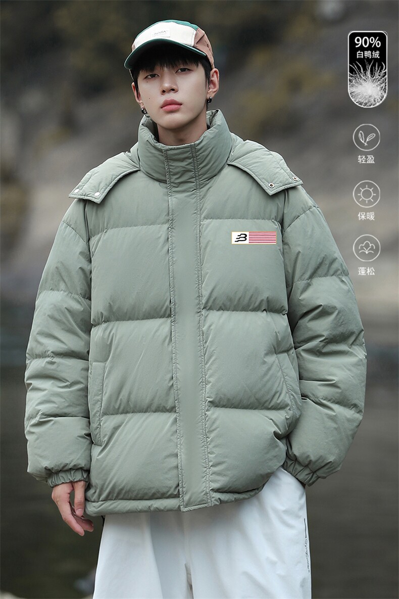 港风新款冬季时尚百搭连帽情侣加厚羽绒服外套YR63603P225控298,男装羽绒服,电商A268A