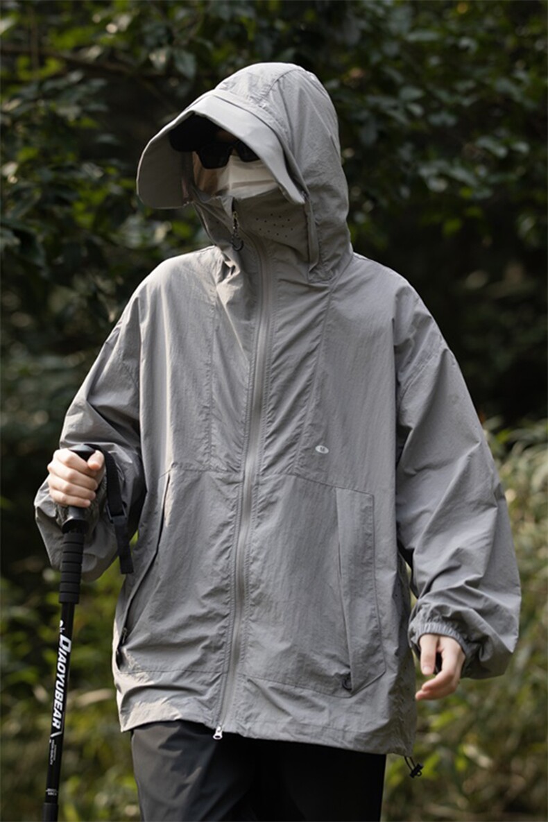 港风大码日系夏季男女情侣款连帽防晒服外套XZ213-FS998-P55控78,男装防晒衣,星座213
