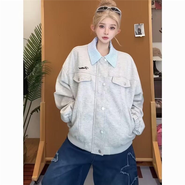 百搭新款潮流原宿简约时尚文艺日系流行慵懒夹克ins气质，男装夹克，星座506A