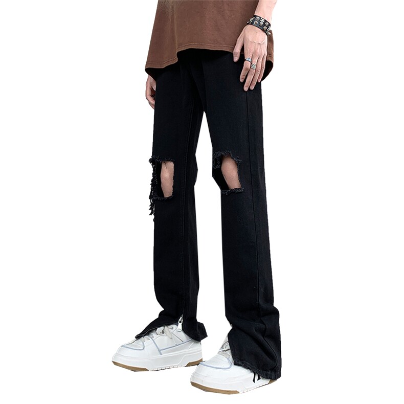 美式高街潮流破洞直筒牛仔裤宽松休闲裤A161-S2323-P57,男装牛仔裤,电商A161