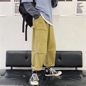工装裤男士港风休闲运动长裤韩版潮流束脚宽松百搭裤K888-P50图片