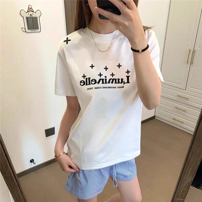 美式黑色正肩短袖t恤女夏季星星印花辣妹tee修身显瘦vintage上衣,男装T恤,星座506A