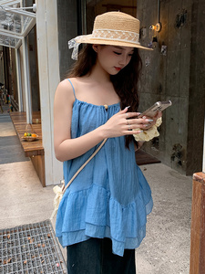 海边旅游新款女装绝美度假海岛沙滩法式吊带裙图片