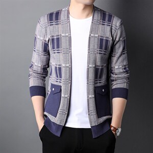 HPN-A010男士2023年秋季新款长袖针织开衫青年休闲外套服装P75图片