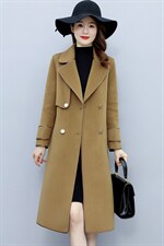 2025秋冬新款时尚简约修身显瘦高支羊毛品质双面羊绒大衣，女装双面呢大衣，媚琳依坊