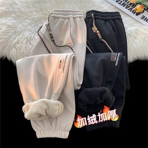 加绒加厚休闲运动卫裤男美式针织束脚裤715-6-BX11P55（控78）图片