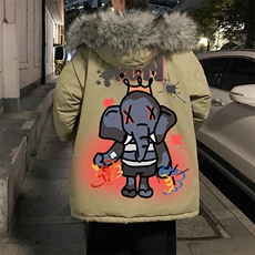 MM48221-P130冬季大毛领棉衣男士大码加厚棉袄男棉服，男装棉衣，电商A040