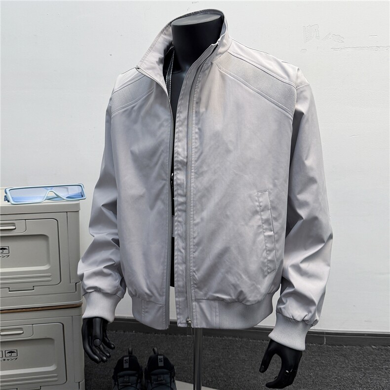 JK008假模春装拼接工装立领开衫夹克聚酯纤维(M-5XL)TP35,男装夹克,电商A088