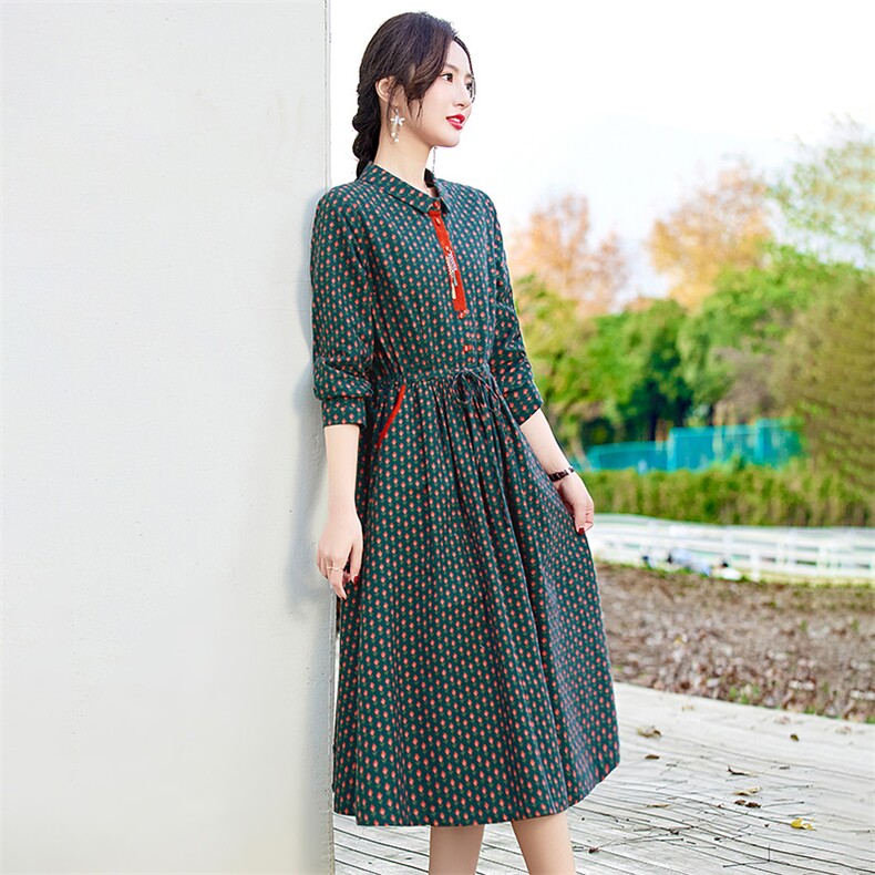 2026春装新款碎花文艺连衣裙2206,女装连衣裙,倪叶myz