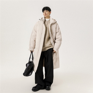 冬季新款中长款情侣韩版连帽羽绒服外套 Y918/P190图片