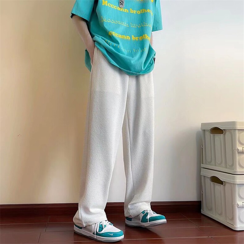 ins潮牌港风休闲裤男美式高街hiphop炸街华夫格拖地裤UK99P35,男装休闲裤,星座1116-2