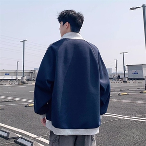 抖音得物品质 美式高街重磅结构拼接织带翻领卫衣夹克外套AW11301图片
