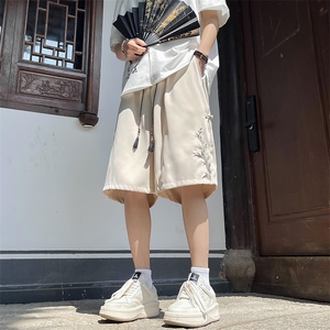 2024夏季新款风针织冰丝短裤宽松大码运动五分短裤男D949-P35图片