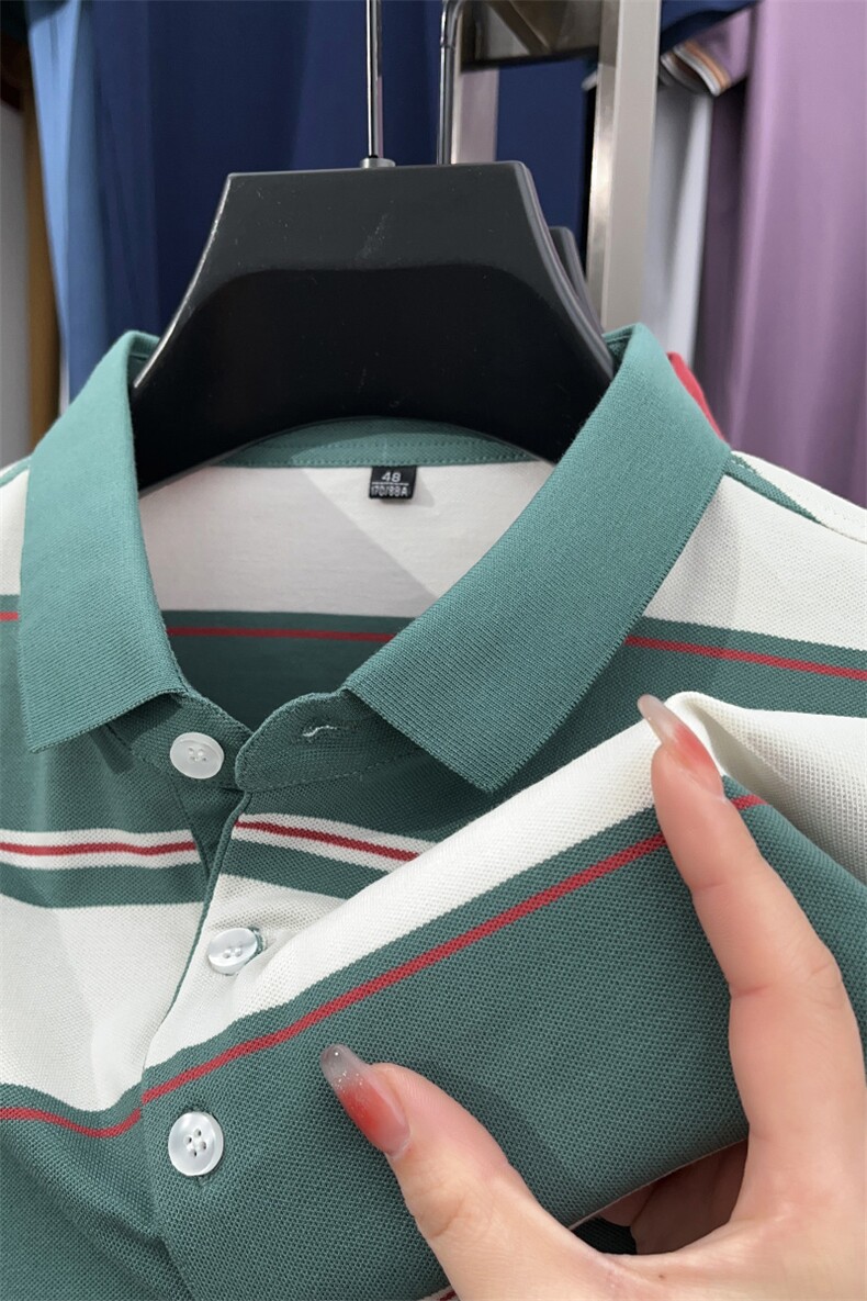 高端polo衫男短袖t恤夏季有领衣服男士翻领半袖男装纯棉体恤带领,男装T恤,电商B212（原钱塘6029）