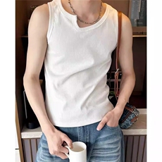 小众设计不规则领背心男夏季2025新款白色上衣打底坎肩T179，男装背心/马甲，星座1116A（原606A-3）