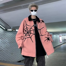 潮美式蜘蛛刺绣外套男秋季潮牌夹克情侣棒球服ins上衣JK835，男装夹克，星座1116A-1（原606A）