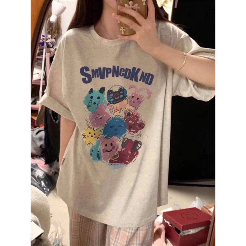 T0674-P25手绘卡通纯棉印花短袖学院风男女款上衣,男装T恤,星座617A-2