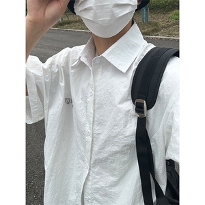 夏季新款速干短袖刺绣衬衫潮流港风宽松百搭男半袖 CS285-P35图片