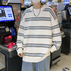 条纹圆领毛衣男款秋冬季男士毛线衣内搭保暖港风打底针织衫M720，男装针织衫/毛衣，星座1116A-1（原606A）