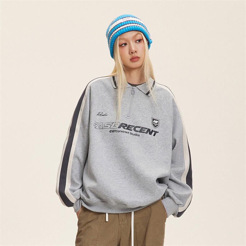2024秋400G拼色印花polo衫--5574模特图,男装卫衣,电商S012（CATTEE）
