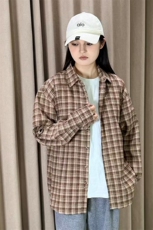 春季新款现货（跨境电商）格子男女情侣款潮流宽松格纹衬衣，男装衬衫，星座1107-1