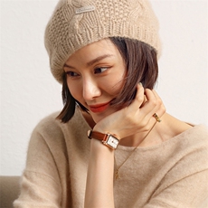 羊绒贝雷帽女秋冬季保暖休闲英伦风毛线帽，帽子，五色羊羊绒