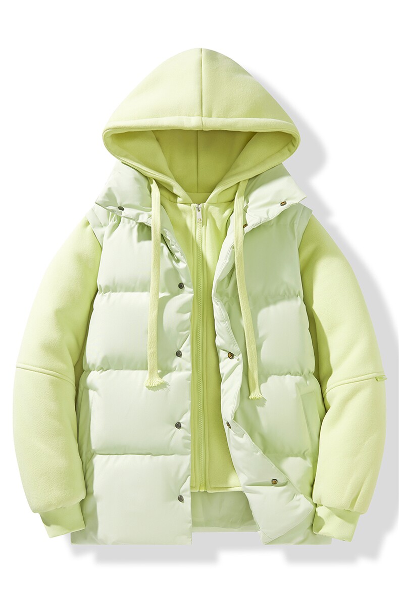 新款假两件棉服男加厚羽绒棉衣情侣款连帽拼色连帽外套M092-P75,男装棉衣,星座1403A