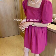 【夏季新款】韩版蕾丝边连衣裙，女装连衣裙，玩美