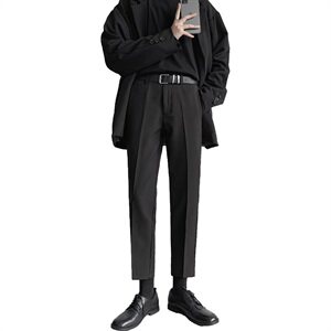 秋季韩版休闲长裤男薄款修身直筒宽松百搭9分潮流小西裤YD221图片