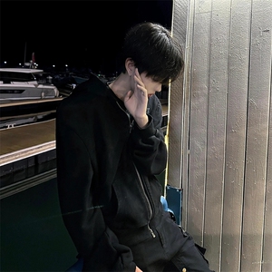 抖音得物高品质二开 25秋冬美式重磅宽松结构设计连帽卫衣外套W78图片