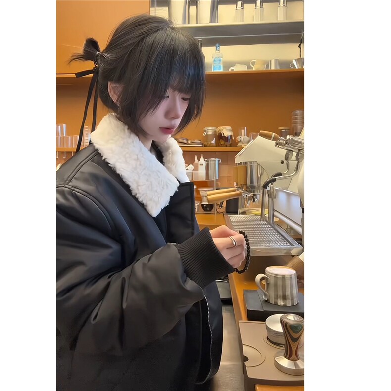 羊羔毛可脱卸领子韩版棒球棉衣外套D328-YY32-P138,男装棉衣,电商D328