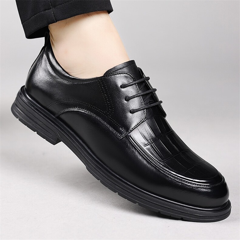 2024秋新款格纹英伦透气男皮鞋真皮牛皮鞋正装商务结婚皮鞋男，男鞋皮鞋，电商A223