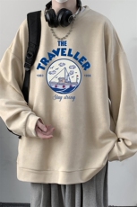 麂皮绒卫衣男大码重磅长袖t恤男JW81410-P35，男装T恤，电商A040