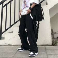 夏季韩版ins街头复古破洞牛仔裤宽松直筒大码阔腿裤潮NK6056-P40，男装牛仔裤，星座1008-1