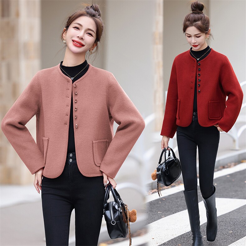 轻奢国风羽绒服女冬季2024年新款时尚洋气宽松复古撞色新中式外套，女装双面呢大衣，衣之秀