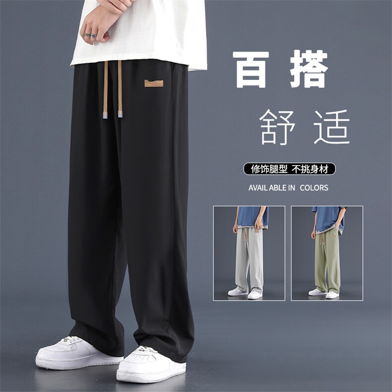垂感裤子男夏季宽松直筒休闲裤男潮牌运动长裤2029-特批-23图片