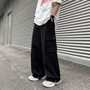 长裤休闲裤新款男工装裤文艺宽松型春秋青春流行时尚潮牌潮图片