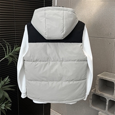 连帽刺绣棉马甲轻奢拼色潮流休闲坎肩加厚保暖313B-WB2506-P75，男装棉衣，星座313B