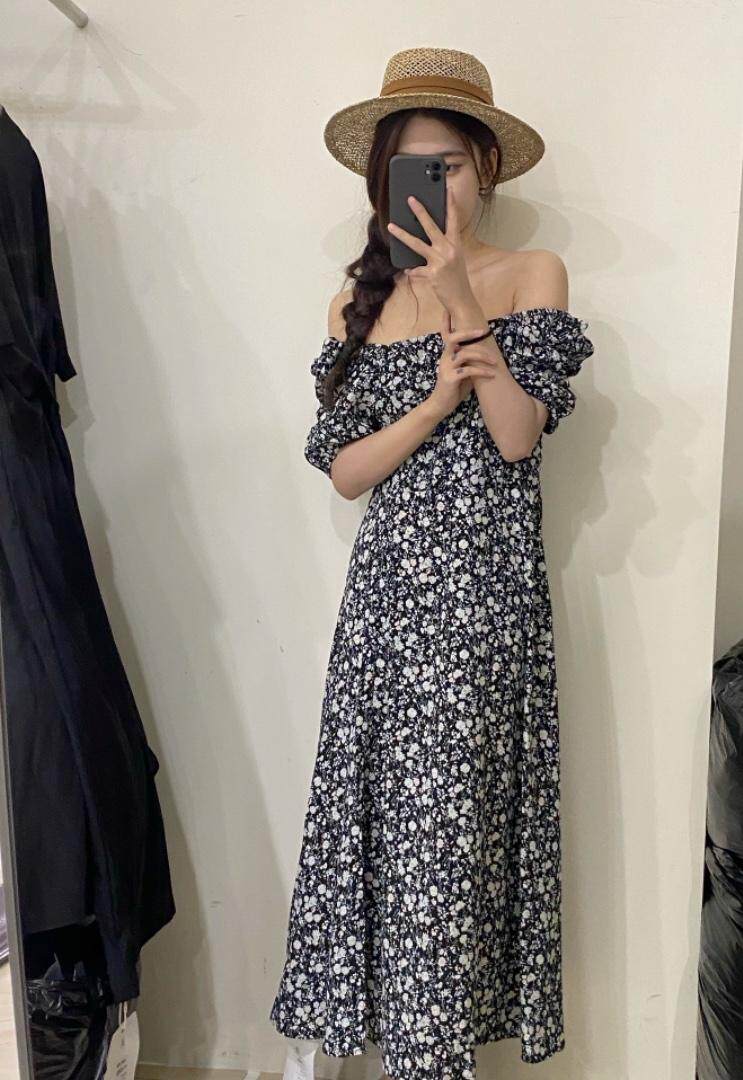 花色连衣裙，女装连衣裙，唇蔻