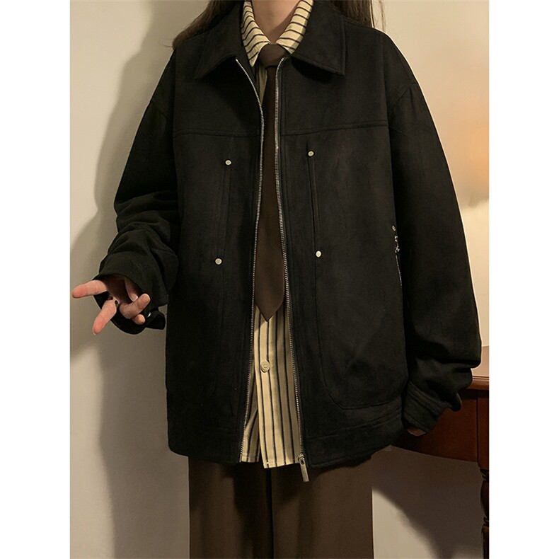 暖光女模夹克中性男女同款麂皮外套JK001-P75控108,男装夹克,电商A132（原电商B245）
