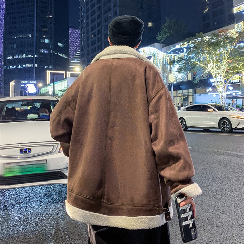 M8137-P89美式复古麂皮绒棉服男冬季羊羔毛棉衣外套,男装棉衣,星座1501-1