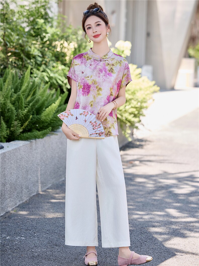 新中式国风套装女2025夏日新款独特漂亮高级感大方得体穿搭一整套,女装套装/套裙,曼琳思菲