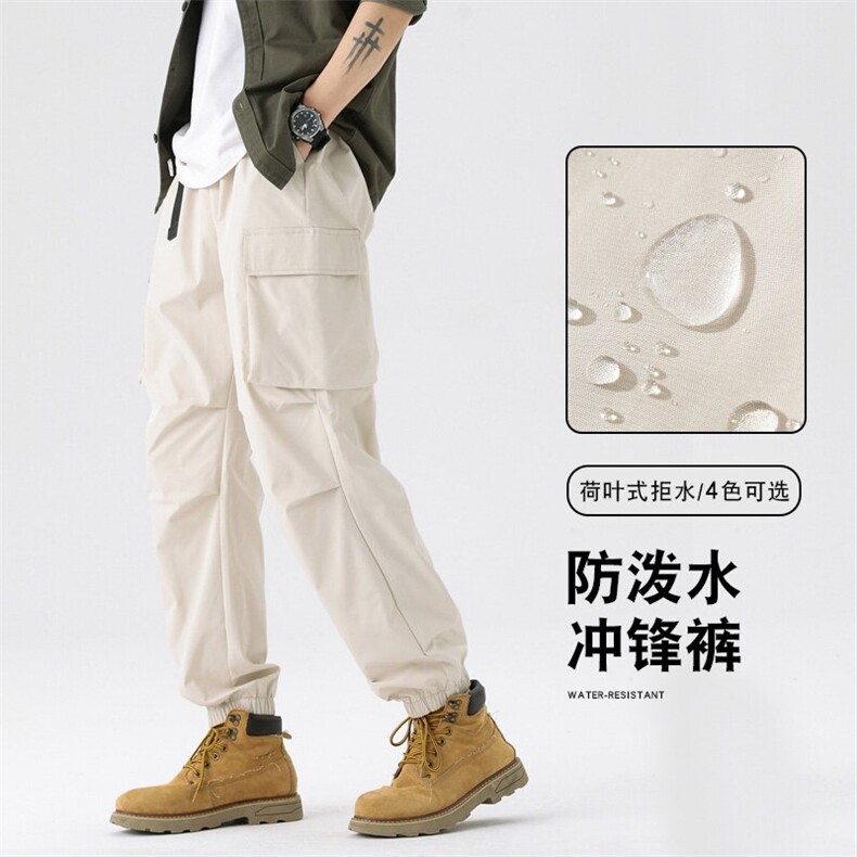 SJ-311B-1-K3317-P40控79褶皱阔腿大口袋工装机能束脚裤长裤,男装工装外套,星座311B-1