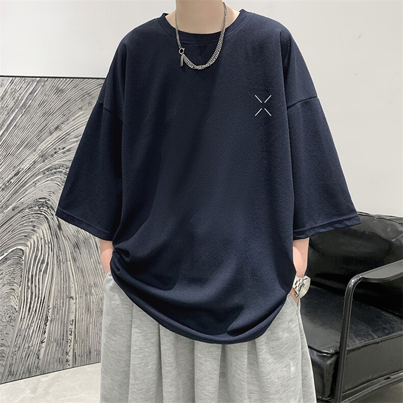 春夏季七分袖t恤男大码五分袖男短袖中袖Q11305-P30,男装T恤,电商A040