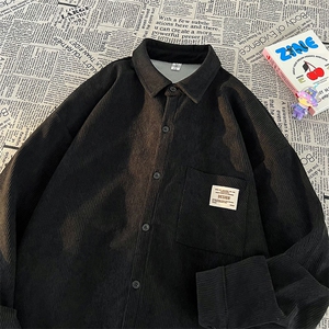衬衫男秋季新款港风宽松大码灯芯绒长袖衬衣CS025-P38图片