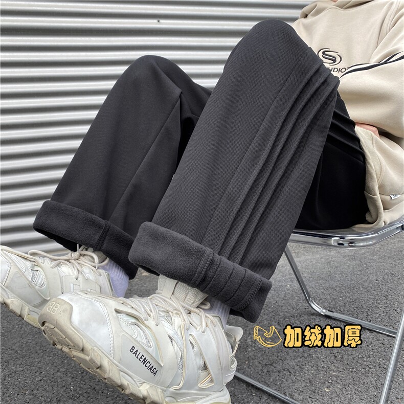 2023秋冬加绒条纹卫裤常规K23504-p50控68加绒K23504JR-p60控78,男装休闲裤,电商B315